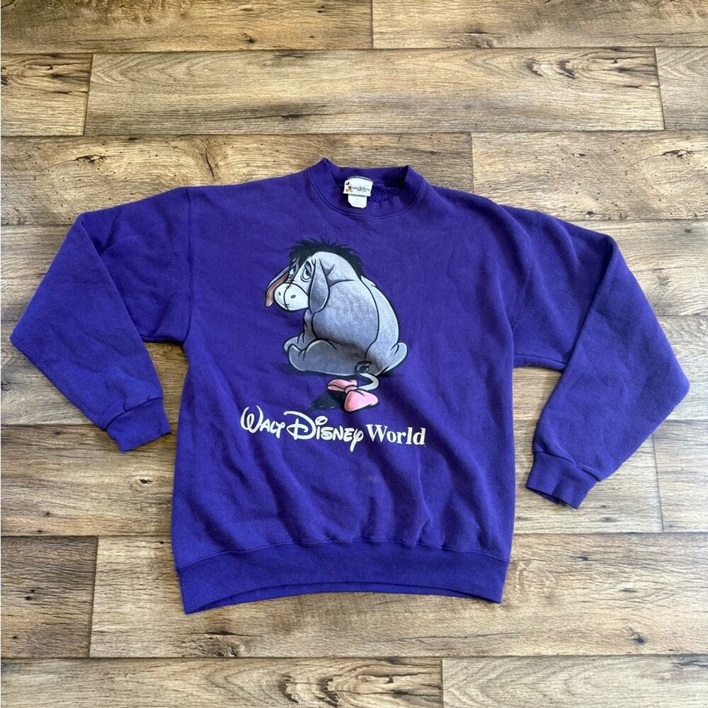 Vintage Disney World Eeyore Purple Crewneck Sweatshirt